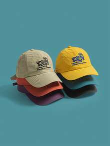 1 buah Topi Baseball Wanita Lembut dengan Bordir Huruf, Topi Musim Semi/Panas Cepat Kering, Bernapas, Tipis, dan Melengkung - MultiWarna - View 2