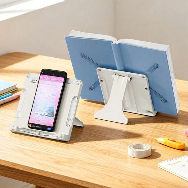1pc Small Size Foldable Reading Stand, Multi-Function Reading Support Bracket, Universal Phone & Tablet Holder, Student Back To School Office Desktop Supplies