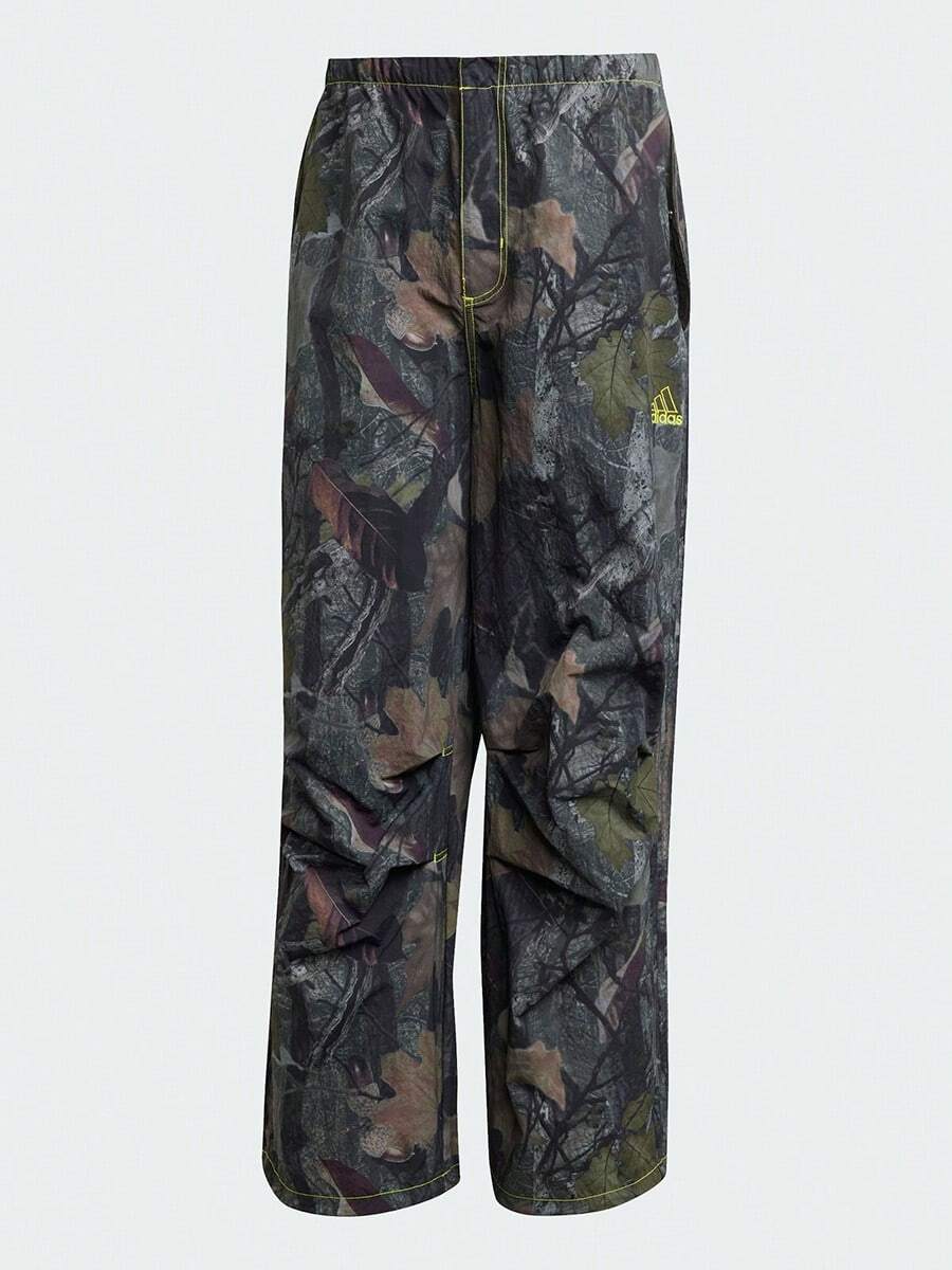 Adidas Men's Spring/Autumn Street Roaming Sports Long Pants, Vintage Print Loose Fit Straight Leg Sweatpants JD5403 - Rock Formation Olive Green - View 1