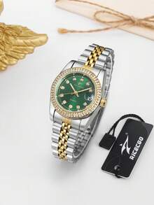 RICECGO A Women's Wristwatch, A Stylish Accessory With A Double-Row Diamond Bezel-Elegant And Perfect For Both Work And Formal Events. - Multicolor - View 7