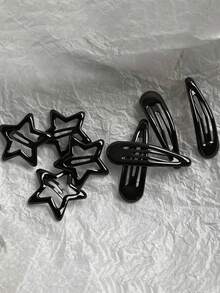 1Set/16pcsY2K Star & Water‑Drop BB Hair Clips, Sweet‑Cool Candy‑Color Oil‑Drip Small Bangs Side Clips, Versatile Daily Hair Accessories For Girls - Multicolor - View 11