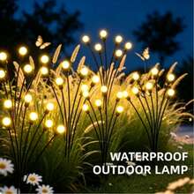 1pc 6LED/8LED/10LED Solar Operated Firefly Stake Light, Outdoor Waterproof Garden Pathway Lights For Yard, Patio, Camping, Holiday, Wedding & Party Decor - Firefly Ground Light - View 5