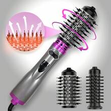 Sikat Pengering Rambut Putar 4-in-1 dengan 2 Kepala Sikat yang Dapat Dilepas, Set Sikat Pengering Rambut Putar Anti-Frizz untuk Mengeringkan dan Menata Rambut dengan Gaya Keriting ke Dalam, Tegangan Standar Eropa 230V, Cocok untuk Rambut Sedang hingga Panjang - MultiWarna - View 17