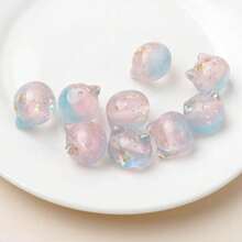 10pcs Manik-Manik Kepala Kucing 16mm Aksesoris Dekoratif Bahan Kerajinan Tangan DIY Rantai Pena Ponsel Manik-Manik Warna Acak Hadiah Liburan Pesta Kostum - MultiWarna - View 4