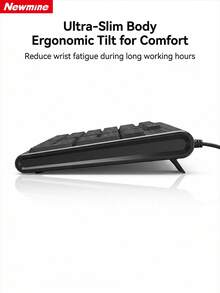 Kombo Keyboard dan Mouse Berkabel Newmine, Pasang dan Mainkan, Tanpa Driver, Pemosisian Presisi 1600 DPI, Karakter Tahan Aus Definisi Tinggi, Desain Ergonomis Ultra Tipis, Bahan ABS Tahan Lama, Cocok untuk Laptop dan Desktop - View 4