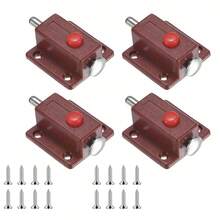 Brown Spring Bolts And Latches, Push-Button Spring Latches/Sliding Bolts/Bolts; Suitable For Cabinet Doors, Wardrobe Doors, Beds, Windows And Various Furniture Hardware. - Button Clasp - View 9