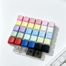 1pc Stress Relief Toy, DIY Fingertip Toy, Clicker, Button Squeeze Toy With Rainbow Base And No Keycap, Stress Relief Switch Tester Keychain Pendant Accessory, Button Toy, Stress Relief Keyboard Keychain, Effectively Relieves Stress And Has Bright Macaron Colors. The Appearance, Color And Design Are Very Attractive, Making It A Perfect Choice For Party Gifts, Presents And Gifts For Friends. - Multicolor - View 4