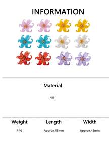 1 Pair/6 Pairs Colorful Flower Earrings Set, Niche Exaggerated Lily Large Flower Ear Accessories, Beach Vacation Vibe - Flower Earrings - View 6