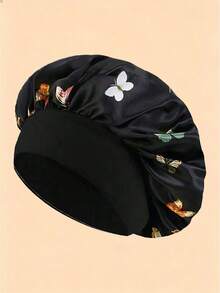 1pc Adjustable Elastic Double Layer Two-Color Satin Sleep Cap, Reversible Double Layer Sleep Cap, Non-Slip, Suitable For Women With Curly And Natural Hair, Hair Protection - Multicolor - View 13