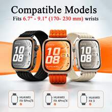 Brand New Compatible With Huawei Fit 5/5 Pro Thin Nylon Hook And Loop Watch Band, Compatible With Huawei Fit 3/4/4 Pro, Multi-Color Design, Fashionable And Comfortable, Breathable For Sports, Suitable For Business, One-Click Quick Installation - For  Fit5/Fit5 Pro - View 2