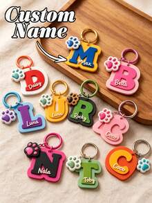 Personalized Pet Identification Tags, Customizable Text Pet Tags, Can Be Customized With Names/Text, Suitable For Cat And Dog Collars, Durable - Multicolor - View 2