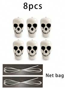 Halloween Skull Decorations, Realistic Skull Props For Indoor Outdoor Halloween Decor, Spooky Skeleton Head Decorations For Haunted House, Graveyard, Yard, Porch, Staircase, Halloween Party And Scary Home Display - Multicolor - View 8