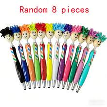 Cute Doll Smiling Face Rainbow Bowtie Ballpoint Pen, Multi-Color Touch Screen Pen, Creative Office & Study Gift, Random Color - A - View 9