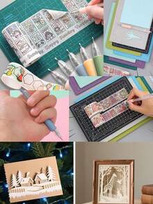 2/5 buah Pisau Lipat untuk Kerajinan Tangan, Alat Pemotong Presisi, Pisau Ukir, Pemotong Kertas Presisi, Cocok untuk Scrapbooking DIY, Pembuatan Stiker, Kerajinan Seni, Melukis, Kartu & Templat, Pemotongan Kertas, Unboxing (Warna & Gaya Acak) - Beraneka warna - View 7
