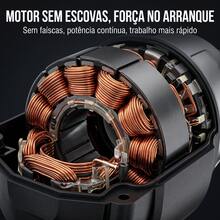 Chave de Impacto Elétrica Sem Escova 400N.M Alta Potência 2 Baterias 21V 1500mAh, Kit Completo com Soquetes Temperados e Maleta Plástica - Entrada do Brasil (220V) - Visão 3