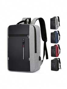 Men's Business Laptop Backpack, USB Charging Port, Commuter Casual Travel School Bag, Minimalist Large Capacity, Gift, Anti-Theft, TSA Friendly - Multicolor - View 8