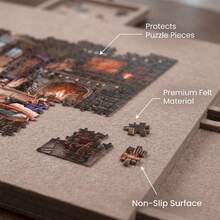 Felt Jigsaw Puzzle Board Portable Puzzle Storage Table W/ 6 Slid Drawer 1000pcs - VJO0312 - View 11