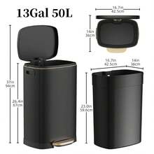 Office Trash Can - Black - View 4
