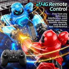 2Pcs RC Battle Robot Toy, 2.4G Remote Control Intelligent Fighting Robot, Dual Player Boxing Battle Robot, Parent-Child Interactive Combat Game Toy, Electric Smart Fighting Robot, Back To School Gift, Christmas , Birthday , Holiday Gift For Kids - Red + Blue - View 5