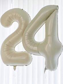 1/2pcs 40 Inch Large Cream Color Number Foil Balloons, Minimalist Premium Style, Suitable For Birthday Party Decoration, Anniversary, 100 Days Celebration, Festival And Event Decoration, Room Decor, Photography - 40 Inch Cream Digital - View 10
