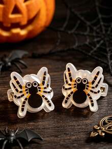 Halloween Acrylic Shark Catch Clip, Funny Pumpkin Ghost-Shaped Hair Clips, Ladies' Dark Wind Holiday Party Hair Tresses Catch Clip. - Multicolor - View 6