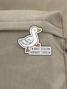 QIHOO 1PC Funny Sarcastic Duck Enamel Pins Cartoon Quote Lapel Brooch Set Humorous Animal Badge Jewelry For Denim Jacket Backpack Personality Gift - Multicolor - View 4
