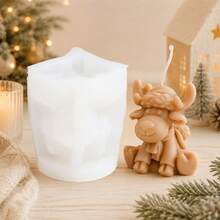 1/2pcs Christmas Deer Candle Silicone Mold 3D Reindeer Candle Making Mold For DIY Soy Wax Aromatherapy Candles, Reusable Handmade Xmas Mold For Holiday Gift Home Decor - Xmas Deer - View 5