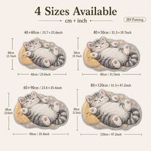 1pc Healing Cat Star Moon Shaped Carpet, 2D Printed Rug, Cream Style Bedroom Versatile Decor, 1-5cm Cutting Error, Soft Touch, Pet Lover Gift, Decorative Carpet, Bedroom Decor, Small Rug, Carpet, Home Decor, Living Room Carpet, Bedroom Carpet, Washable Carpet - Multicolor - View 6