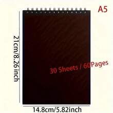 1pc Sketchbook Watercolor Paper Top Spiral Bound Drawing Pad 30 Sheets/Pack Acid-Free Art Sketchbook Drawing & Writing Paper High Quality Sketch Notebook - Black Card Sketchbook - View 7