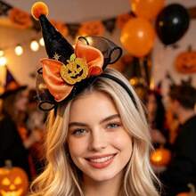 1 buah Bando Gaya Topi Penyihir Halloween, Aksesori Hantu Lucu, Properti Foto Pesta, Dekorasi Suasana, Hiasan Kepala Serbaguna - MultiWarna - View 7