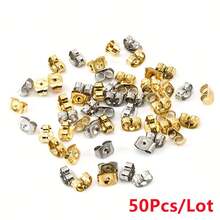 WGRXIRANYKM 10/50/100pcs/Lot Earring Studs Backs Stopper Scrolls Ear Post Butterfly For Jewelry Making DIY Blocked Caps Earring Backs Stoppers Ear - Ear Plug - View 12