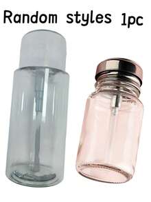 Transparent Pump Dispenser Bottle, Cylindrical Glass Nail Polish Remover Bottle With Flip Cap, Refillable, Press-Type Cap, Suitable For Nail Polish Remover, Makeup Remover And Alcohol-Based Products Pump Dispenser Bottle - Multicolor - View 7