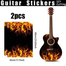1pc DIY Cuttable Guitar Ukulele Sticker, Waterproof, Scratch-Resistant, Wear-Resistant, No Residue, Aesthetic Instrument Body Film, Guitar Ukulele Musical Instrument Modification Decoration Sticker - Multicolor - View 8