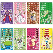 1set/8pcs Cartoon Style DIY Character Sticker Set, Multi-Design Mixed Puzzle Stickers, Desktop Holiday Decoration Display Kit, Multi-Purpose Party Game And Photo Booth Props, Perfect For Birthday Celebrations, Family Gatherings, Social Events, Holiday Parties, Cartoon Theme Parties, Scene Styling, Indoor Parties And Various Festival Celebrations - Multicolor - View 2