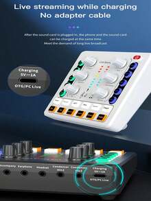 Portable Live Streaming Sound Card Audio Mixer With DJ Effects And Voice Changer, USB Plug And Play, Compatible With PC And Laptop, Suitable For Live Streaming, Podcasting And Gaming - View 3