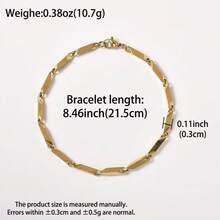 1pc Hip-Hop Punk Style Stainless Steel 18K Gold Plated Vintage Classic Pig Nose Coffee Bean Bracelet, Unisex, Suitable For Daily Wear, Party Wear, Heart-Shaped Accessory - Gold - View 9