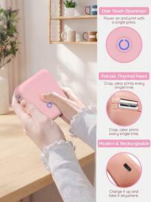 Etikettendrucker für Zuhause, tragbarer tragbarer Bluetooth-Mini-Thermodrucker, tintenloser Thermodruck, Erstellen Sie jederzeit Etiketten, schöne Geschenke für Freunde und Familie - Verschiedenfarbig - Übersicht 6