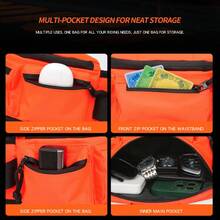 Multi-Functional Motorcycle Waist Bag Outdoor Riding Travel Hiking Bumbag. Water-Repellent Oxford Cloth, Expandable Capacity. Multi-Pocket For Phone Wallet Keys. SBS Zippers, 3D Mesh Pad, Top Handle & Adjustable Strap. Colors:Orange,Black,White. - Multicolor - View 6