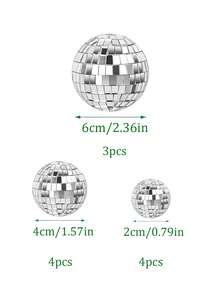 11pcs Mirror Disco Ball Set, Silver Disco Ball, Decorative Disco Ball, Birthday Party, Graduation Party, Bachelor Party, Decorative Ball, Bar Decor - 1 SET - View 16