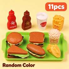 11/23/47/51/69pcs Mini Kids Kitchen Pretend Play Toy Set, Cuttable Fruit & Vegetable Realistic Food, Includes Cookware & Tableware, Holiday Birthday Gift, Educational Toy For Boys & Girls 3+ - Multicolor - View 12