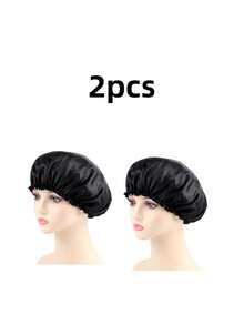 2 Double-Layer Satin Sleep Caps - Multicolor - View 10
