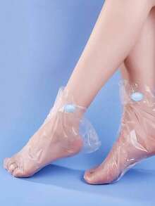 Plastic Foot Mask Socks, Moisturizing Foot Care Covers, Soft Transparent Foot Care Wraps, Suitable For Body Lotion, Overnight Hydration, Travel, Kitchen, Bathroom And Home Use - Multicolor - View 2