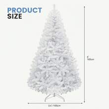 Yitahome 182cm White Artificial Christmas Tree – 818 Tips, Dense Realistic Branches, Fir With Foldable System & Metal Stand, Quick Assembly, Extra-Wide 115cm For Home & Shop - White - View 3