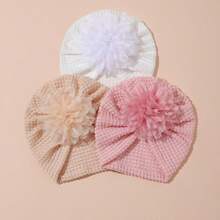 3pcs Multi-Color Soft Elastic Baby Beanies, Breathable, Suitable For All Seasons, Perfect Gift, Ideal For Photography - Multicolor - View 20