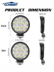 GLANBERT 4.5 吋 LED 圓形燈條 9-30V 外置燈，點狀駕駛燈模組，適用於船隻、ATV、SUV、卡車、獵人、摩托車保桿/車頂/霧燈 - 黑色 - 查看 5
