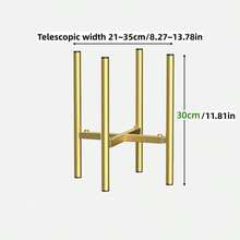 Modern Gold Metal Plant Stand, Adjustable Width, Indoor Plant Riser, Sturdy Flower Pot Holder, Living Room Corner Decor - Multicolor - View 9