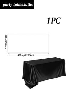 1件裝長方形緞面桌布 145*180cm/145*260cm/145*320cm/145*360cm 光滑布料桌巾，適用於婚禮派對餐桌、萬聖節、聖誕宴會與派對（多色可選） - 彩色 - 查看 24