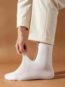 1/3/6 Pairs Men's Mid-Calf Socks, Thin Spring/Summer/Autumn Antibacterial Odor-Resistant Breathable Moisture-Wicking Socks, Men's Business Socks, Soft Breathable, High Elasticity Moisture-Wicking, Durable And Comfortable; Suitable For Daily Street Wear, Street Photography, Outdoor Light Sports, Men's Daily Casual Sports Socks, Perfect Gift Choice For Men. - Multicolor - View 4