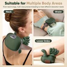 Neck Massager With Heating Function, Wireless Human-Like Massage, Relieve Pain, Green | Neck Massager, 2 Heating Levels, 10 Minutes Auto Shut-Off, Relax Neck And Shoulders At Home, Office, During Breaks Or Before Bed - View 11