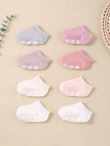 8/16/24 Pairs Random Color Baby Socks, Toddler Fall Halloween Socks, Baby Essentials Newborn, Anti-Slip Dot Grip Infant Toddler Walking Socks - Multicolor - View 3